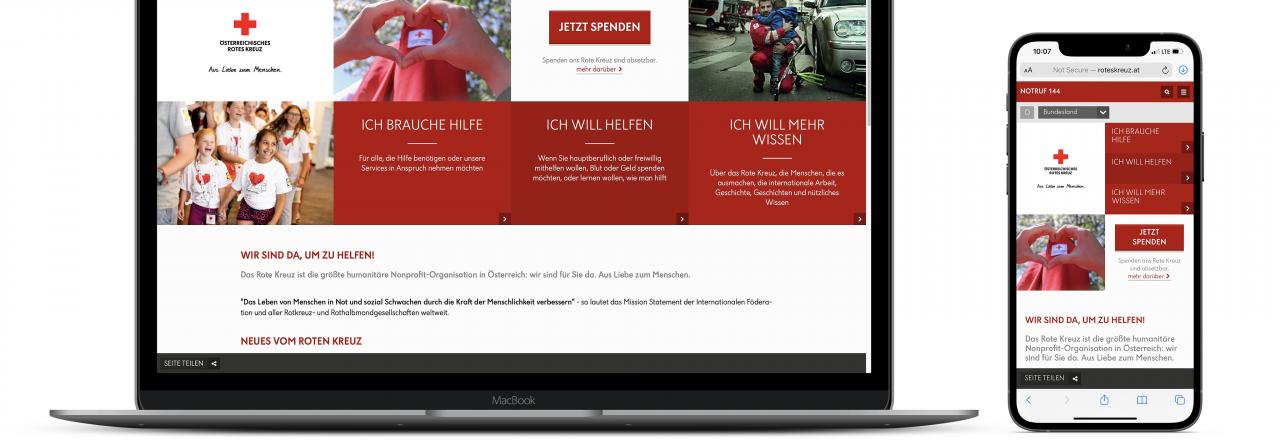 Eine starke Webseite für das Österreichische Rote Kreuz