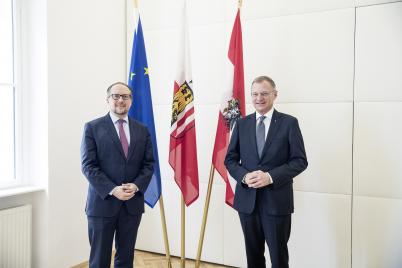 LH Stelzer im Arbeitsgespräch mit Bundesminister Schallenberg